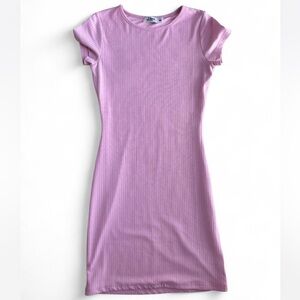 Tiger Mist Light Pink Ribbed Dress